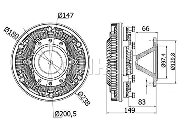 MAHLE CFC 8 000S Kupplung Kühlerlüfter thermisch u.a. passend für DAF 95 XF von MAHLE