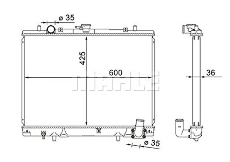 MAHLE CR 1608 000S Kühlmittelkühler u.a. passend für MITSUBI L200 09/96-07/01 von MAHLE