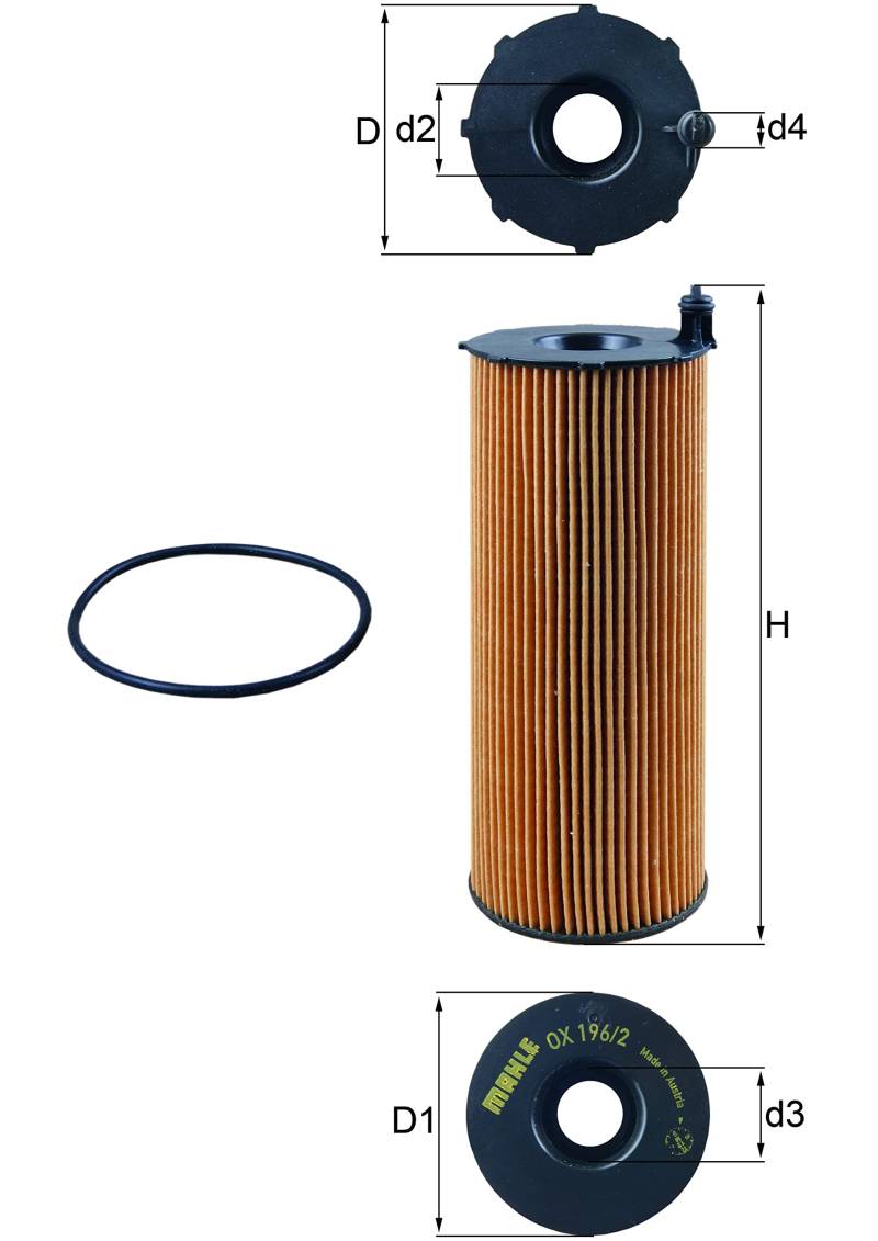 MAHLE OX 196/2D Ölfilter Filtereinsatz 76MMu.a. passend für MTU von MAHLE