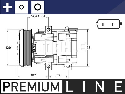 Mahle Kompressor, Klimaanlage [Hersteller-Nr. ACP855000P] für Ford von MAHLE