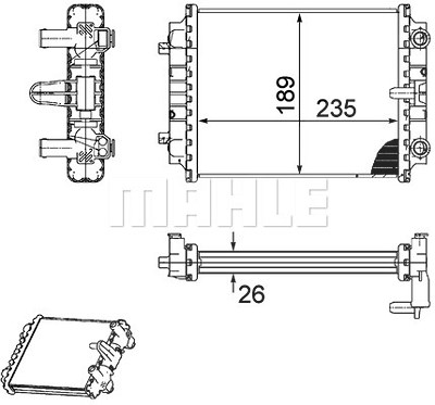 Mahle Kühler, Motorkühlung [Hersteller-Nr. CR913000P] für Audi von MAHLE