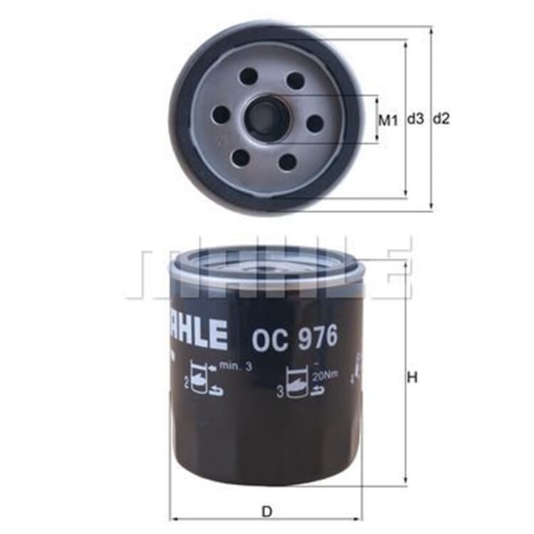 Mahle ?lfilter Chevrolet Citroen Fiat Hyundai Opel Suzuki Toyota von MAHLE