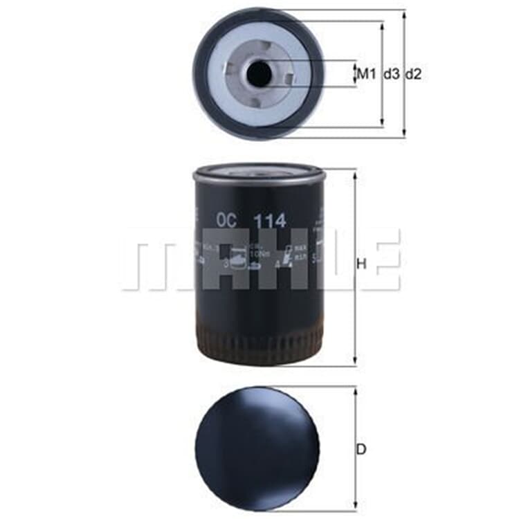 Mahle ?lfilter Chevrolet Hummer Opel Renault von MAHLE
