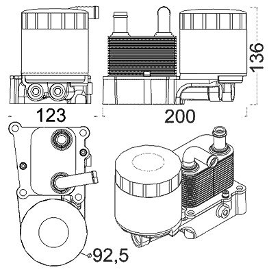 Mahle Ölkühler, Motoröl [Hersteller-Nr. CLC191000S] für Ford von MAHLE