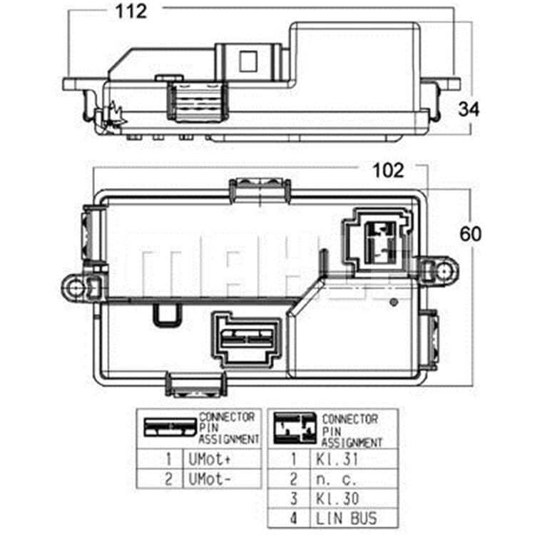 Mahle Regler f?r Innenraumgebl?se BMW 5er F10 6er F12 7er F01 von MAHLE