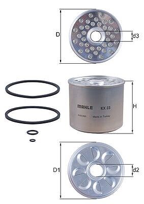 Mahle Kraftstofffilter [Hersteller-Nr. KX23D] für Alfa Romeo, Aro, Audi, BMW, Cadillac, Chevrolet, Chrysler, Citroën, Dacia, Daewoo, Daihatsu, Ds, Fia von MAHLE