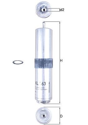 Mahle Kraftstofffilter [Hersteller-Nr. KL763D] für Alpina, BMW von MAHLE