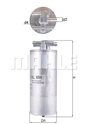 Mahle Kraftstofffilter [Hersteller-Nr. KL659] für Audi von MAHLE