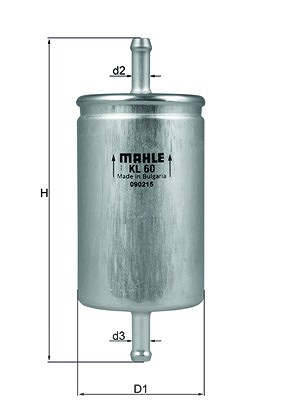 Mahle Kraftstofffilter [Hersteller-Nr. KL60] für Audi, Citroën, Daewoo, Fiat, Great Wall, Seat, Skoda, VW von MAHLE
