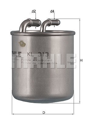 Mahle Kraftstofffilter [Hersteller-Nr. KL313] für Chrysler, Jeep, Mercedes-Benz, Mitsubishi, Smart von MAHLE