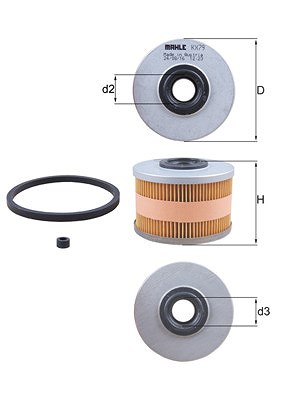Mahle Kraftstofffilter [Hersteller-Nr. KX79D] für Dacia, Opel, Renault von MAHLE