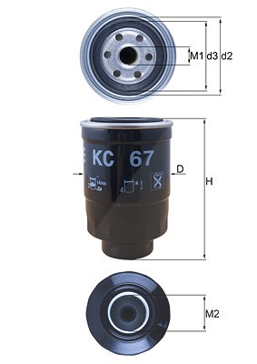 Mahle Kraftstofffilter [Hersteller-Nr. KC67] für Ford, Nissan von MAHLE