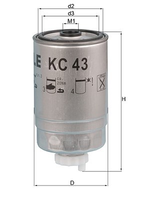 Mahle Kraftstofffilter [Hersteller-Nr. KC43] für Iveco, Peugeot von MAHLE