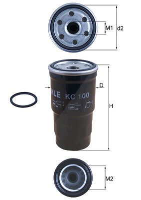 Mahle Kraftstofffilter [Hersteller-Nr. KC100D] für Kia, Lexus, Mazda, Subaru, Toyota von MAHLE