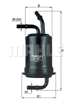 Mahle Kraftstofffilter [Hersteller-Nr. KL487] für Kia von MAHLE