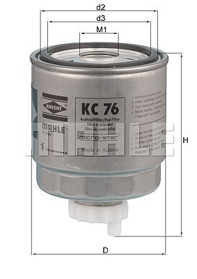 Mahle Kraftstofffilter [Hersteller-Nr. KC76] für Mitsubishi, Renault, Volvo von MAHLE
