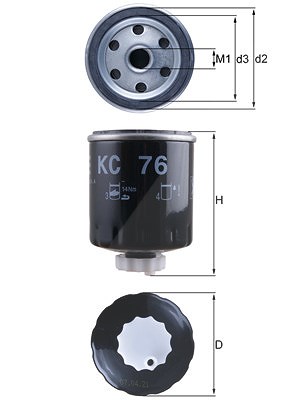 Mahle Kraftstofffilter [Hersteller-Nr. KC76] für Mitsubishi, Renault, Volvo von MAHLE