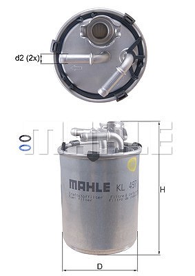 Mahle Kraftstofffilter [Hersteller-Nr. KL497D] für Seat, Skoda, VW von MAHLE