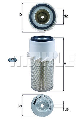 Mahle Luftfilter [Hersteller-Nr. LX13] von MAHLE