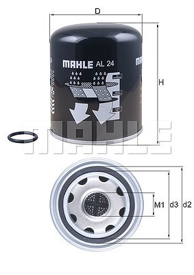 Mahle Lufttrocknerpatrone, Druckluftanlage [Hersteller-Nr. AL24] für Mercedes-Benz, Volvo von MAHLE