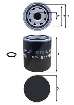 Mahle Lufttrocknerpatrone, Druckluftanlage [Hersteller-Nr. AL12] für Mercedes-Benz, Peugeot von MAHLE