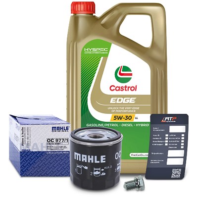 Mahle Ölfilter+Schraube+5 L Castrol 5W-30 LL für VW von MAHLE