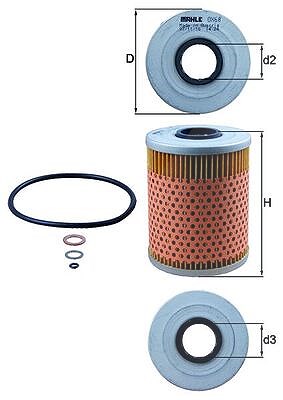 Mahle Ölfilter [Hersteller-Nr. OX68D] für Alpina, BMW von MAHLE