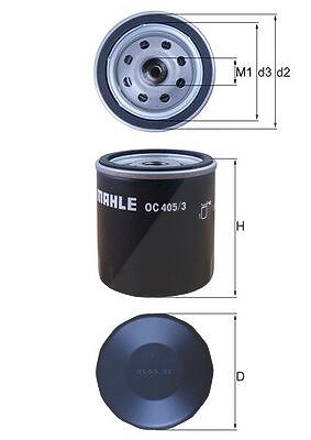 Mahle Ölfilter [Hersteller-Nr. OC405/3] für Chevrolet, Gm Korea, Opel, Saab von MAHLE