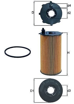 Mahle Ölfilter [Hersteller-Nr. OX354D] für Dodge, Jeep von MAHLE