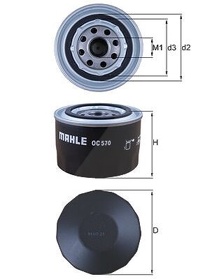 Mahle Ölfilter [Hersteller-Nr. OC570] für Fiat, Iveco von MAHLE