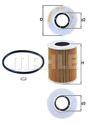 Mahle Ölfilter [Hersteller-Nr. OX369D] für Hyundai, Kia von MAHLE
