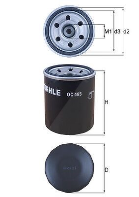 Mahle Ölfilter [Hersteller-Nr. OC495] für Mitsubishi, Smart von MAHLE