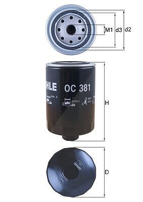 Mahle Ölfilter [Hersteller-Nr. OC381] für Gaz von MAHLE
