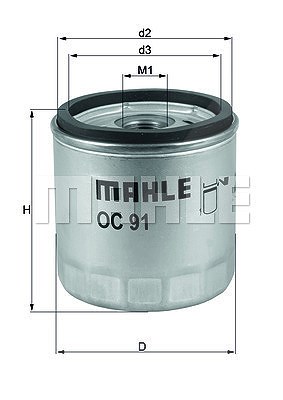Mahle Ölfilter [Hersteller-Nr. OC91D] von MAHLE