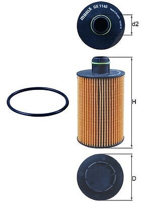 Mahle Ölfilter [Hersteller-Nr. OX1145D] für Chrysler, Jeep, Lancia, Maserati von MAHLE