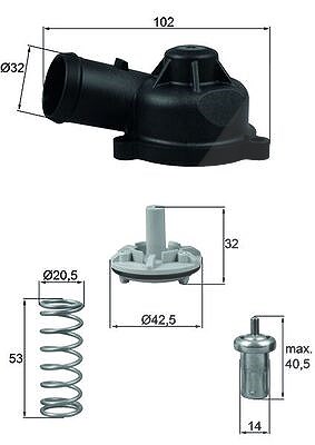 Mahle Thermostat, Kühlmittel [Hersteller-Nr. TI24483D] für Audi, Seat, Skoda, VW von MAHLE