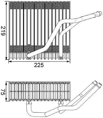 Mahle Verdampfer, Klimaanlage [Hersteller-Nr. AE38000S] für Audi, Seat, Skoda, VW von MAHLE