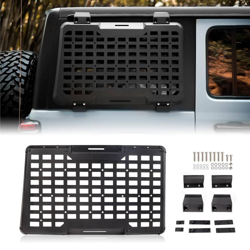 MAIKER Heckscheibe MOLLE Panel Modular Storage Panel System Heckscheibe Schutz Dekoration für 2018-2023 Jeep Wrangler JL 4-Türer, Beifahrerseite von MAIKER OFF ROAD