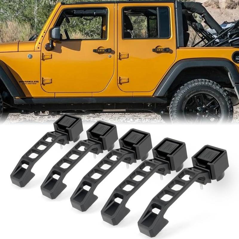 MAIKER OFF ROAD Kompatibel mit Türgriff und Heckklappengriff 2007–2018 Jeep Wrangler JK 4-Türer, 5 Stück/Set (schwarz) von MAIKER OFF ROAD