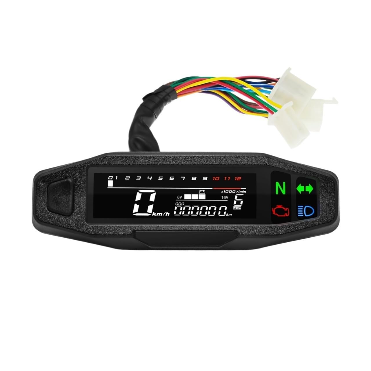 Armaturenbrett Display Tachometer Motorrad Universal Digital Dashboard Km/h MPH Kilometerzähler Meter Motor Gauge Sensor Mit Y/Z/W Halterung(Only Gauge no Holder) von MALIYAE