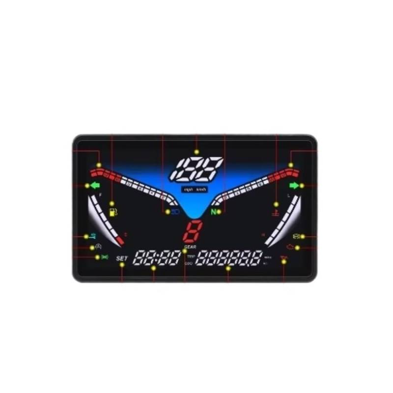 MALIYAE Armaturenbrett Display 5-Zoll-LCD-Digital-Tachometer, Digitaler Kilometerzähler, Drehzahlmesser, Kraftstoffanzeige, Temperaturanzeige, Multifunktionsinstrument von MALIYAE