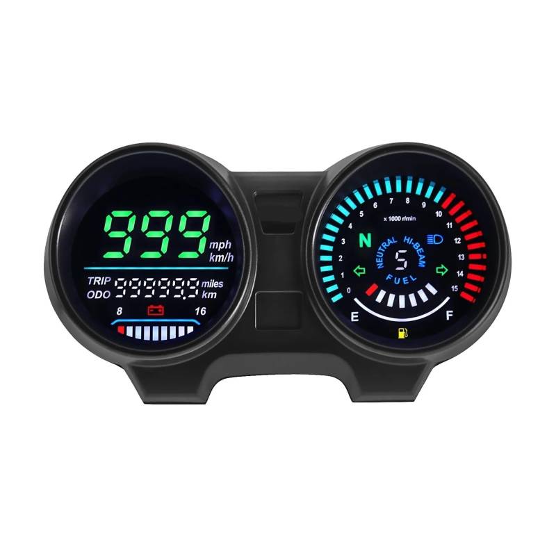 MALIYAE Armaturenbrett Display Digital Dashboard Motorrad Tachometer RPM Meter Moto Dashboad Digital Panel Für Titan 150 Für CG150 Für Fan150 Für CG125(Color1) von MALIYAE