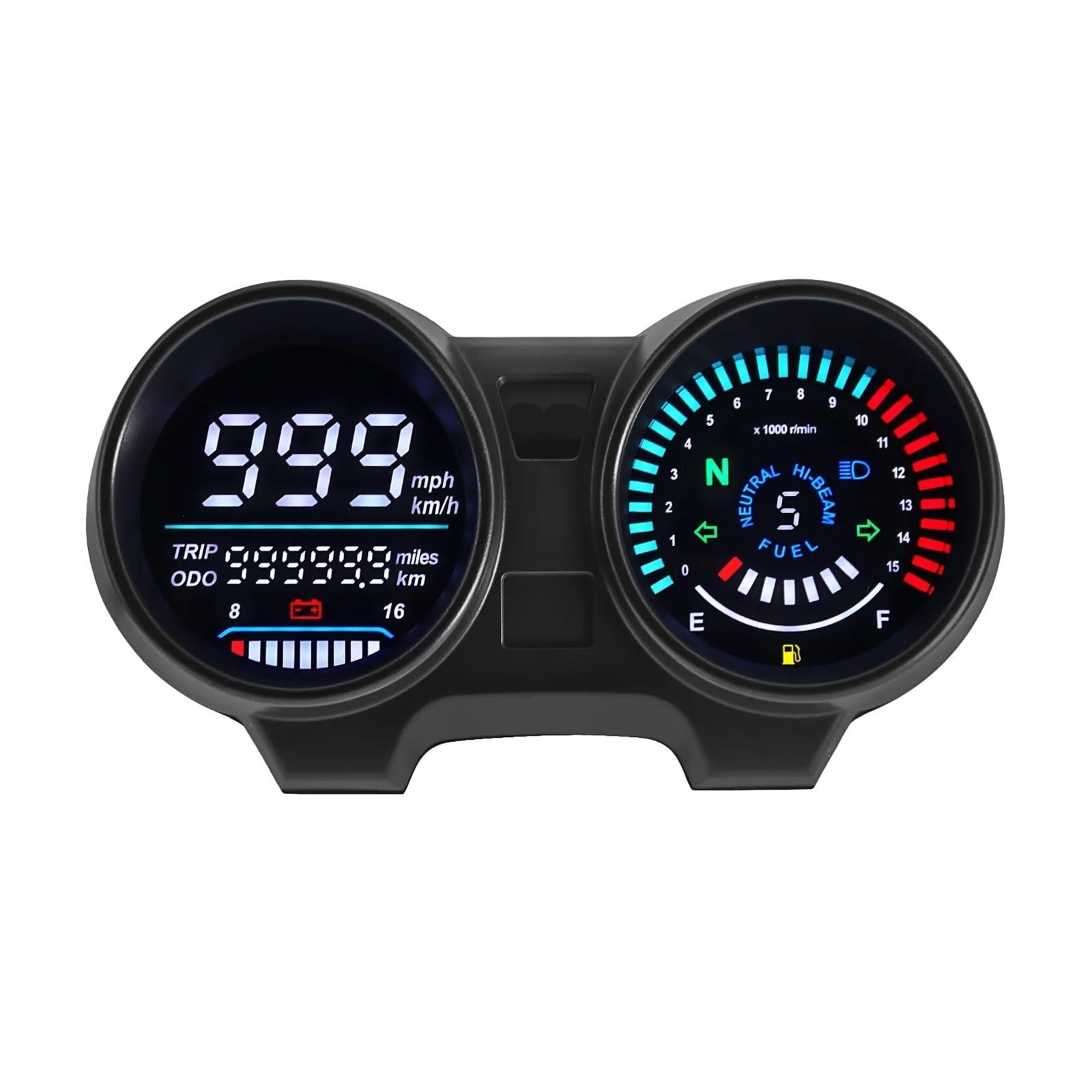 MALIYAE Armaturenbrett Display Digital Dashboard Motorrad Tachometer RPM Meter Moto Dashboad Digital Panel Für Titan 150 Für CG150 Für Fan150 Für CG125(Color2) von MALIYAE