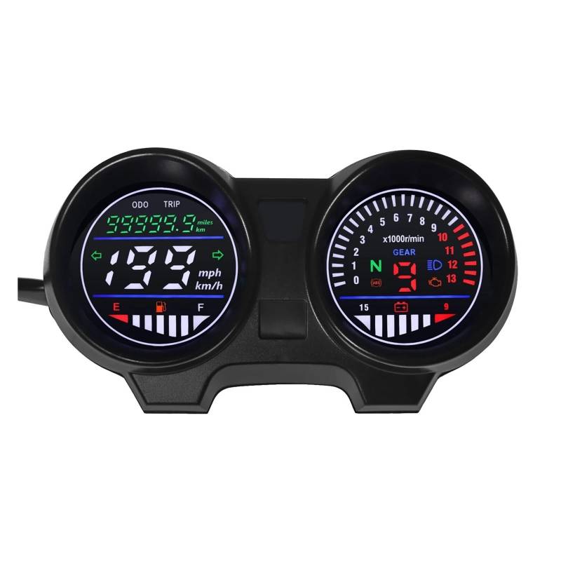 MALIYAE Armaturenbrett Display Digital Dashboard Motorrad Tachometer RPM Meter Moto Dashboad Digital Panel Für Titan 150 Für CG150 Für Fan150 Für CG125(Color3) von MALIYAE