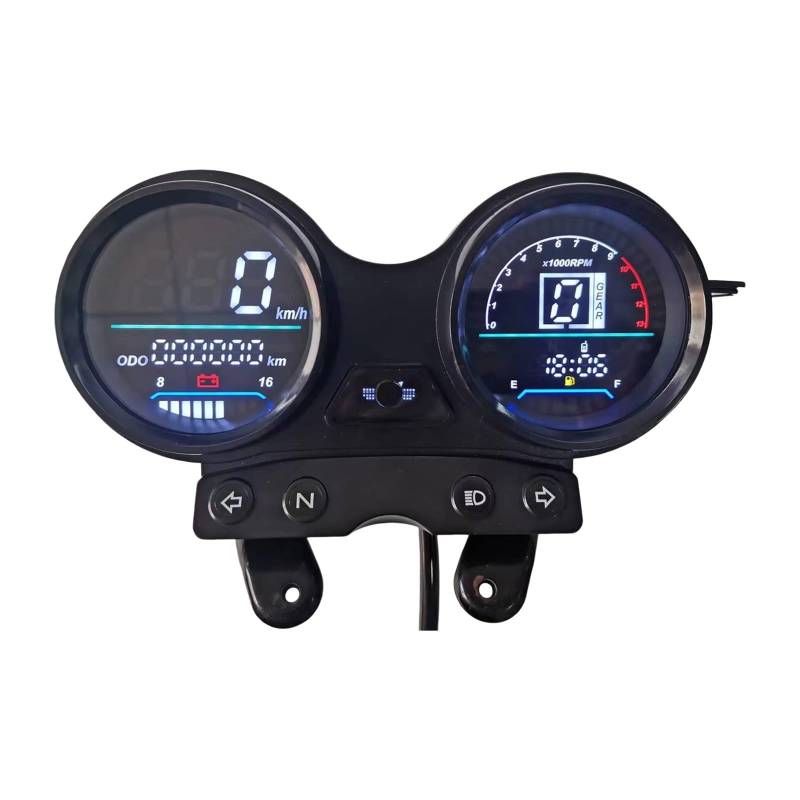 MALIYAE Armaturenbrett Display Digitaler Kilometerzähler Tachometer 12V Gehäuse Motorrad Digital Panel Für Ybr 125(Color1) von MALIYAE
