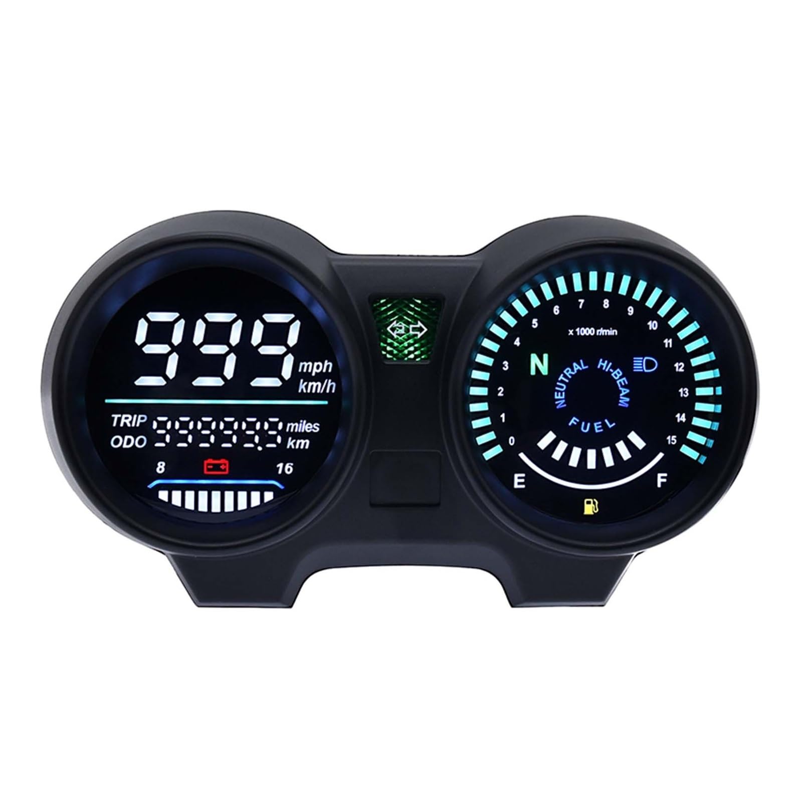 MALIYAE Armaturenbrett Display Digitaler Kilometerzähler Tachometer 12V Gehäuse Motorrad Digital Panel Für Ybr 125(Color2) von MALIYAE
