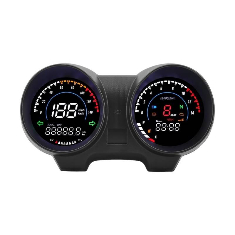 MALIYAE Armaturenbrett Display Motorrad Digital Dashboard LCD-Computer-geschwindigkeitsmesser-grüne MPH/KMH RPM Meter Kraftstoff Gauge Display Für Brasilien Für TITAN150 Für CG150 Für Fan150 von MALIYAE