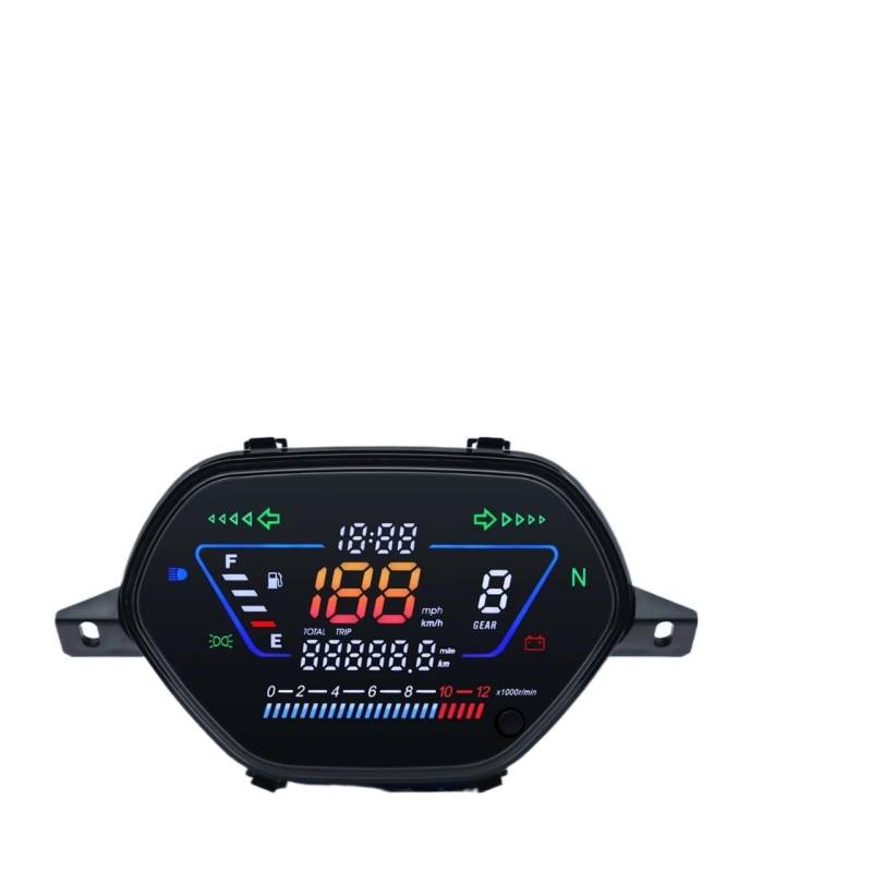 MALIYAE Armaturenbrett Display Motorrad Digital Instrument Dashboard Tachometer Tachometer Spannung Kraftstoff Gauge Kilometerzähler Getriebe Für Wave Für C100 Für CD10 von MALIYAE