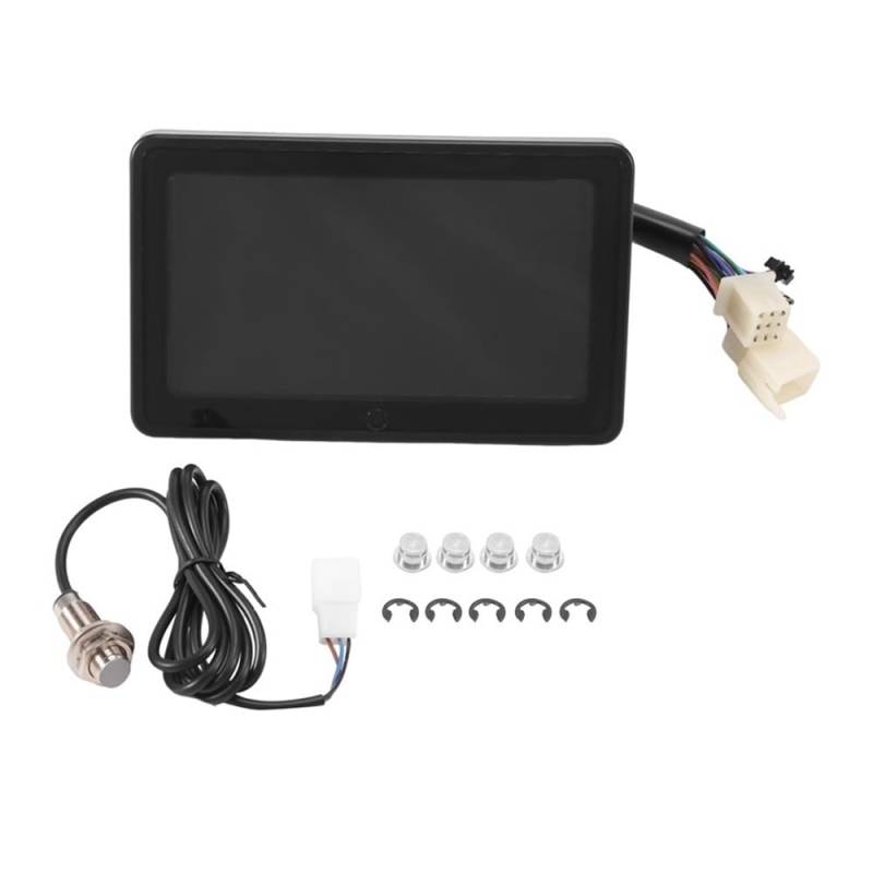 MALIYAE Armaturenbrett Display Motorrad LCD Kilometerzähler + Sensor Austauschbarer Tachometer Multifunktionsinstrument Für 1,2,4 Zylinder von MALIYAE