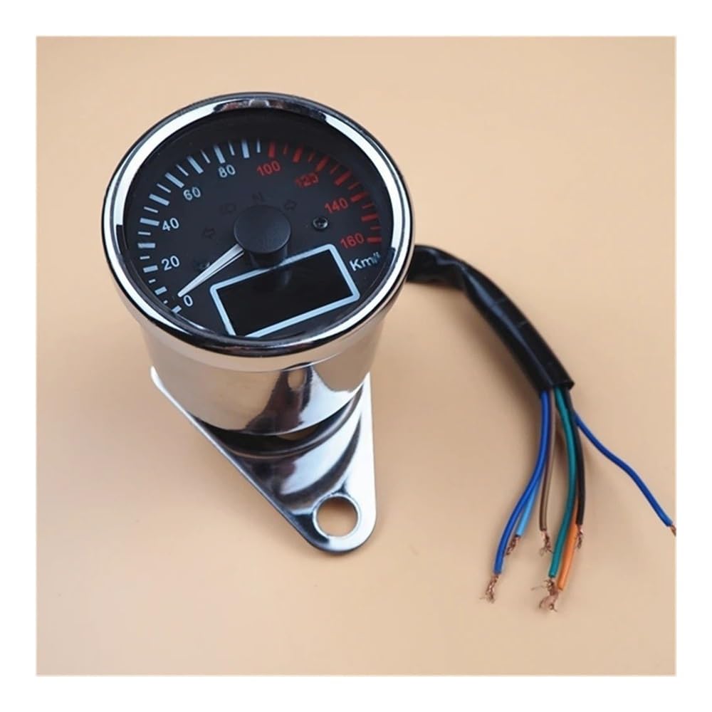 MALIYAE Armaturenbrett Display Motorrad Modifizierte Instrumententafel 125 Universal-Laufleistungsgurt Selbsttest-Ölvolumen-Zeigercode-Messgerät(1 Electroplating) von MALIYAE